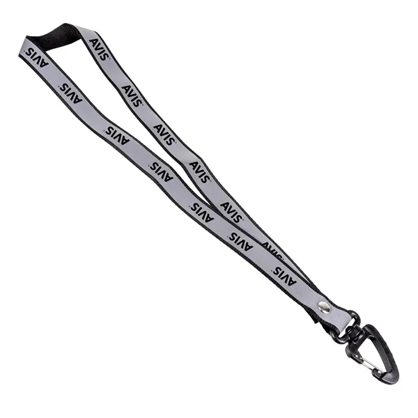 Reflective rPET Lanyard with Swivel Carabiner