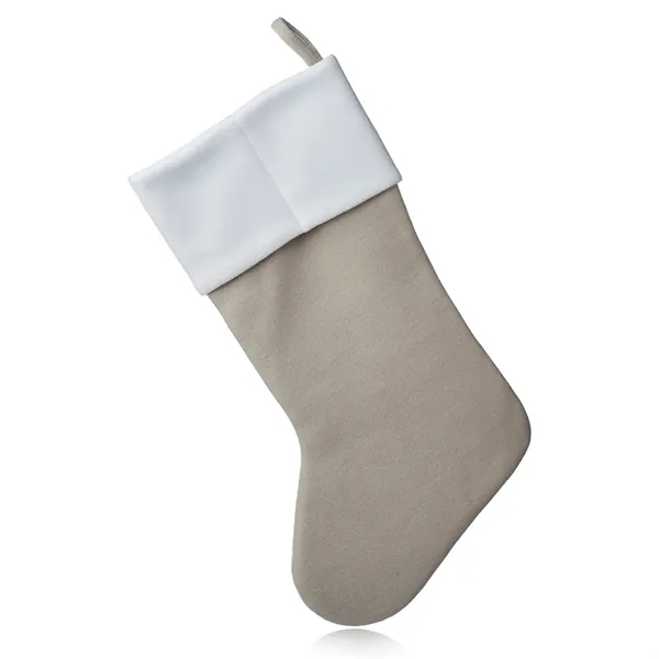 Snowflake Christmas Stocking with White Trim