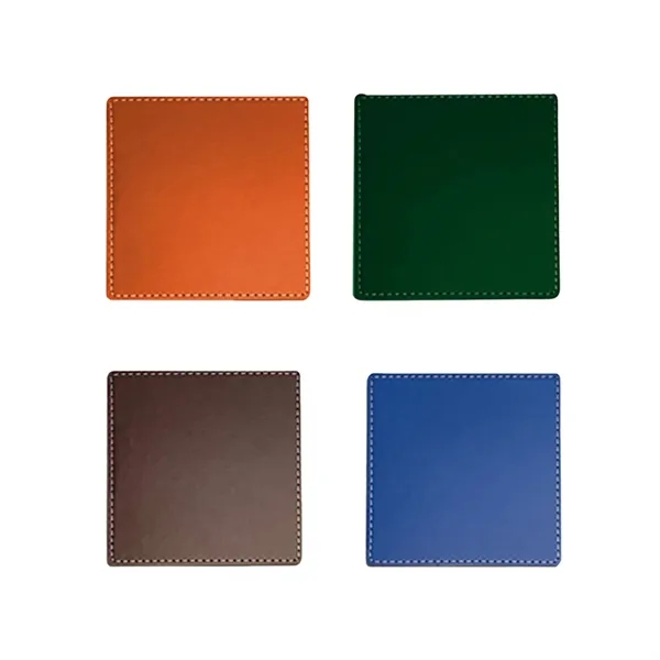 4" x PU Leather Coaster