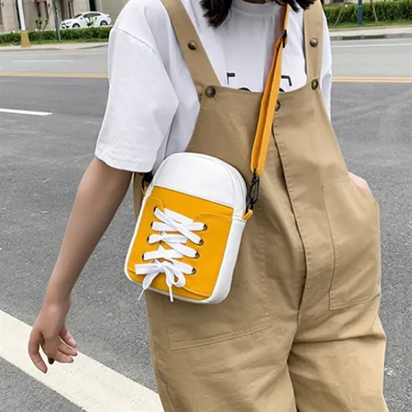 INS spliced canvas crossbody bag