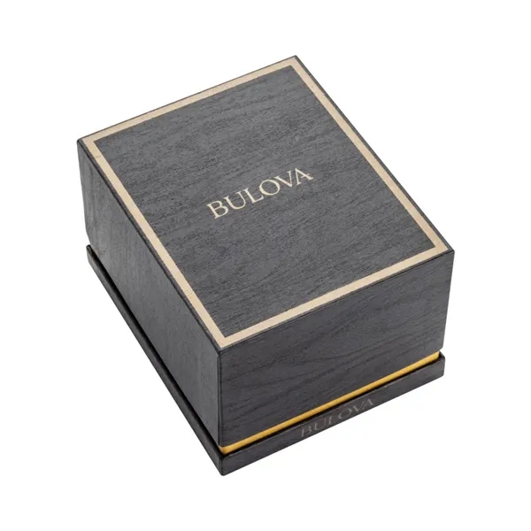 Bulova® Leather Strap Watch w/Diamond