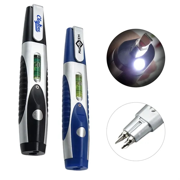 Portable Mini Screwdriver Set W/ Level & LED Light