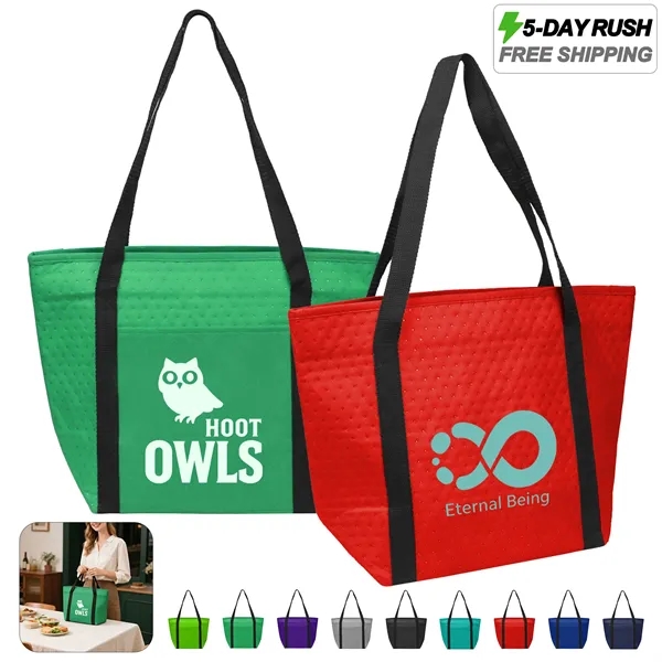 5 Day Rush Non Woven Boat Cooler Tote Bag W/ Front Pocket