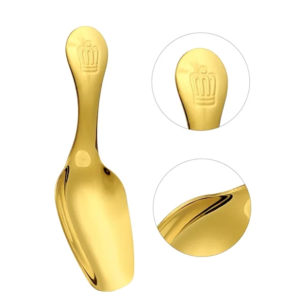 Small Stainless Steel Short Handle Ice Cream Dessert Spoon