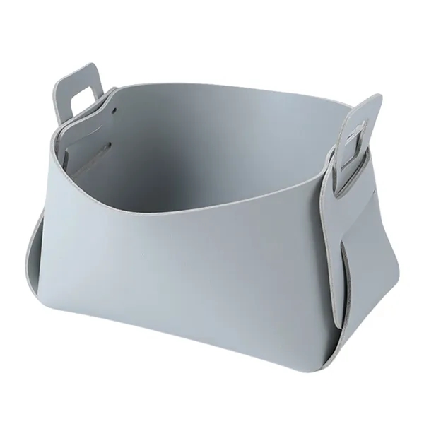Foldable Leather Storage Basket Small Desktop Organizer