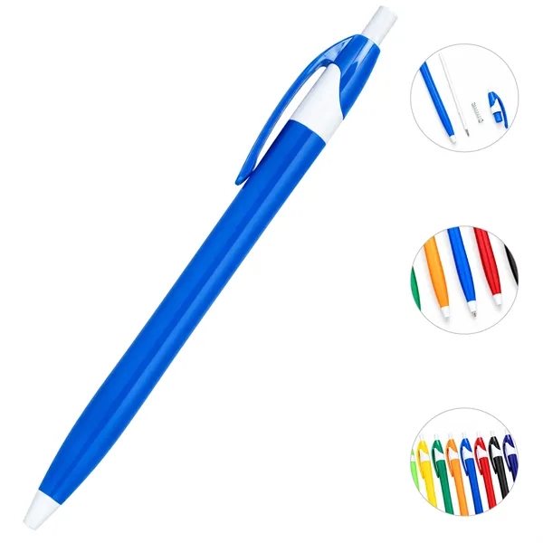 Multi Color 1.0mm Retractable Click Ballpoint Pen W/ Clip