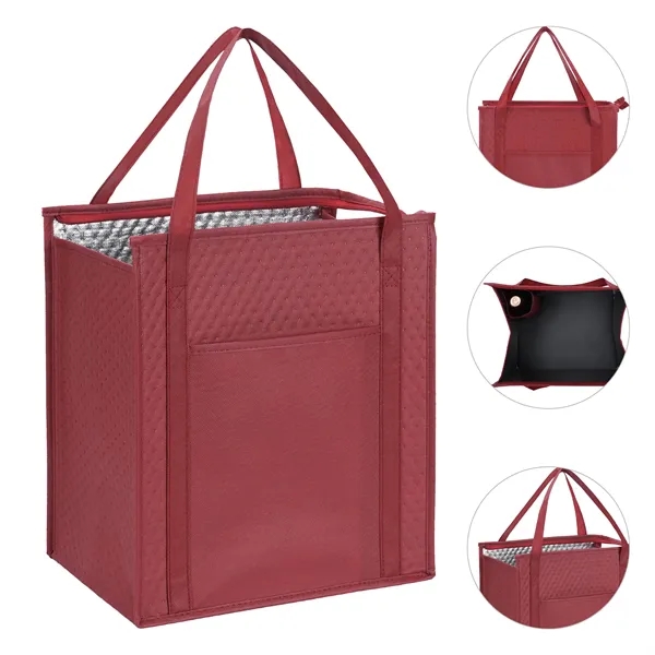 5 Day Rush Non Woven Zipper Cooler Tote Bag W/ Bottle Holder