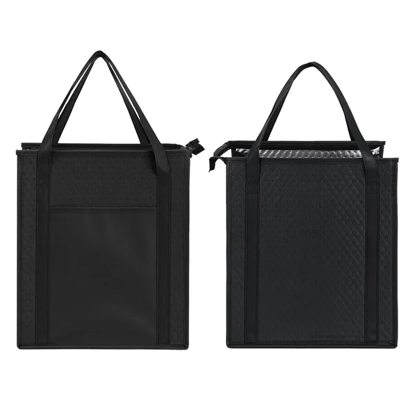 5 Day Rush Non Woven Zipper Cooler Tote Bag W/ Bottle Holder