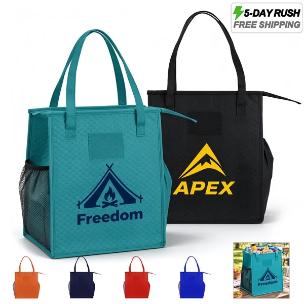 5 Day Rush Non Woven Thermal Cooler Tote Bag W/ Card Pocket