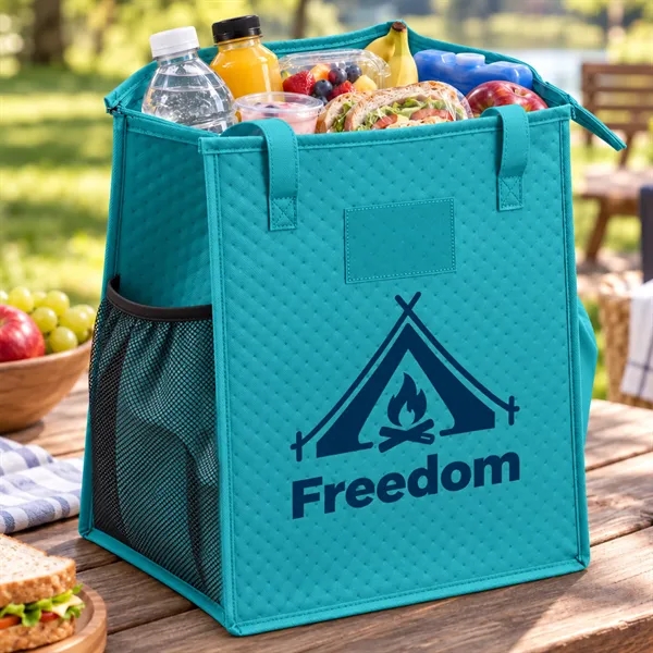5 Day Rush Non Woven Thermal Cooler Tote Bag W/ Card Pocket