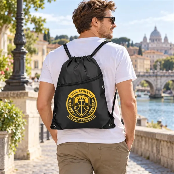 5 Day Rush 210D Oxford Drawstring Backpack W/ Earbud Port
