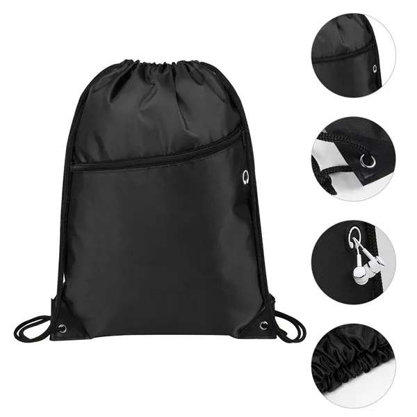5 Day Rush 210D Oxford Drawstring Backpack W/ Earbud Port
