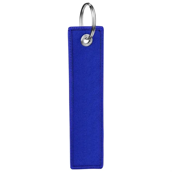 Custom Double Sided Embroidered Keychain Key Tag