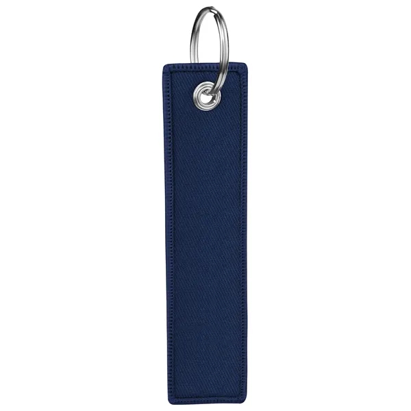 Custom Double Sided Embroidered Keychain Key Tag