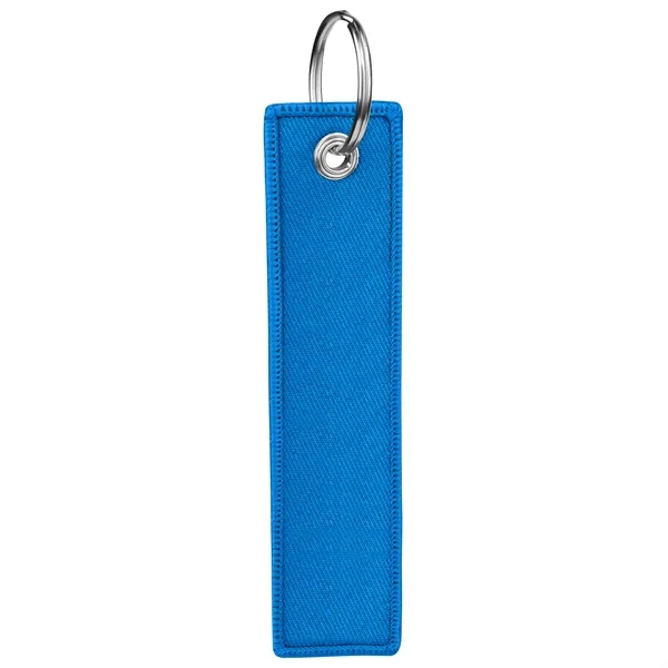 Custom Double Sided Embroidered Keychain Key Tag