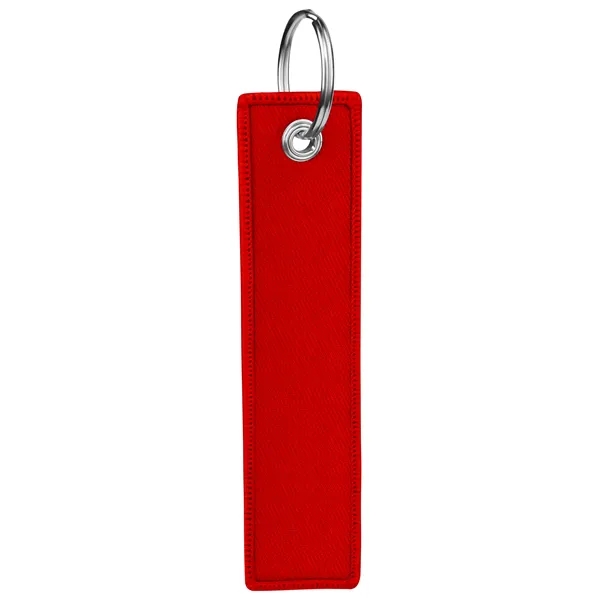 Custom Double Sided Embroidered Keychain Key Tag