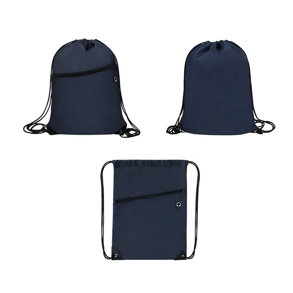 5 Day Rush Oxford Drawstring Backpack W/ Pocket&Ear Bud Port