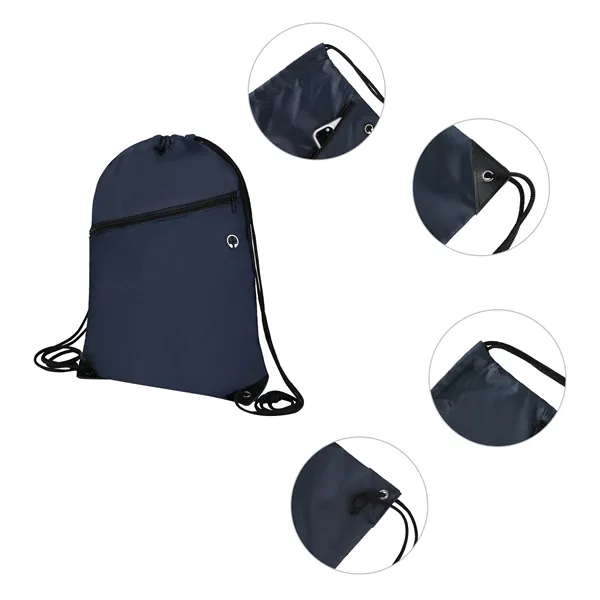 5 Day Rush Oxford Drawstring Backpack W/ Pocket&Ear Bud Port