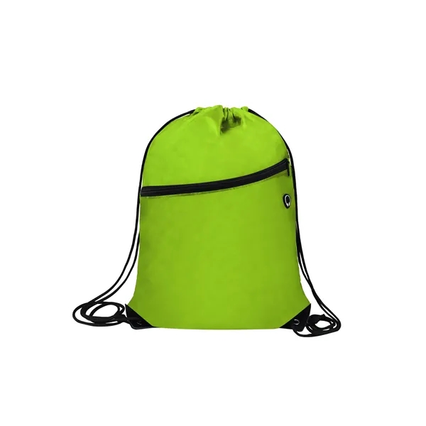 5 Day Rush Oxford Drawstring Backpack W/ Pocket&Ear Bud Port