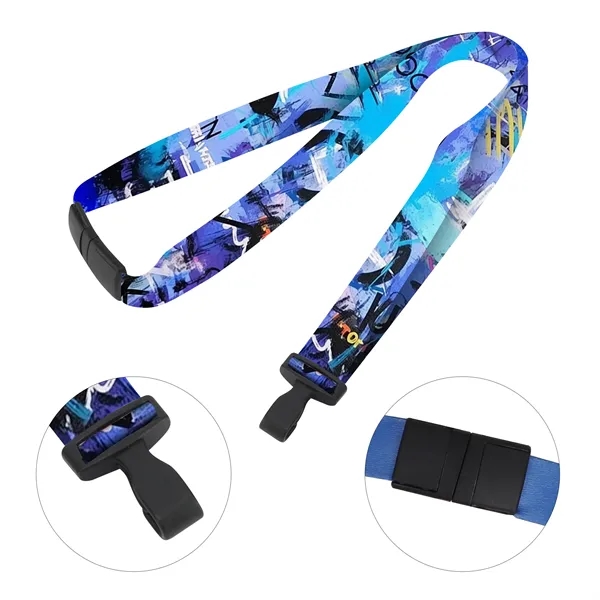 3 Day Rush 3/4" Custom Breakaway Lanyard W/ Plastic J Hook