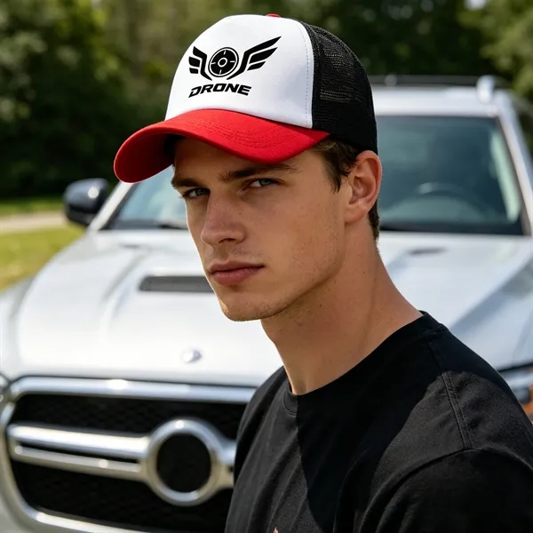 5 Day Rush Five Panel Foam Trucker Hat Mesh Back Cap
