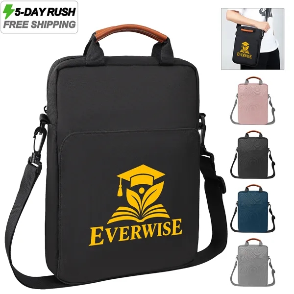 5 Day Rush Polyester Crossbody Laptop Bag W/Leather Handle