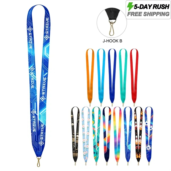 5 Day Rush 3/4" Dye Sublimated Award & Medal Ribbon Lanyard