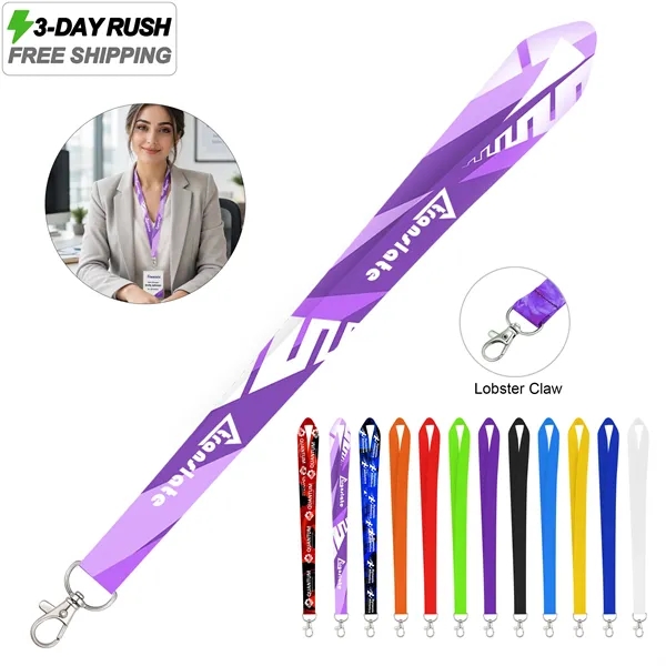 3 Day Rush 1" Dye Sublimation Polyester Badge Lanyard