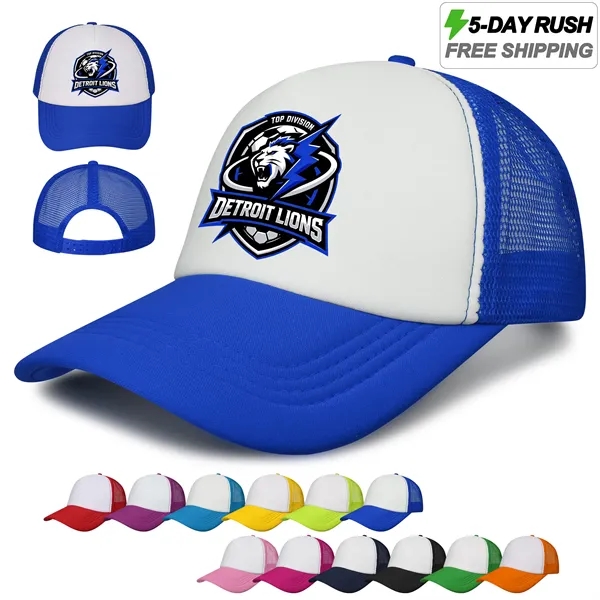 5 Day Rush Five Panel Two Tone Mesh Back Trucker Cap