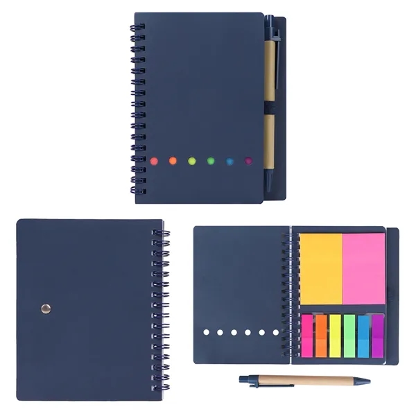 5 Day Rush Mini Kraft Spiral Notebook W/ Sticky Notes&Pen