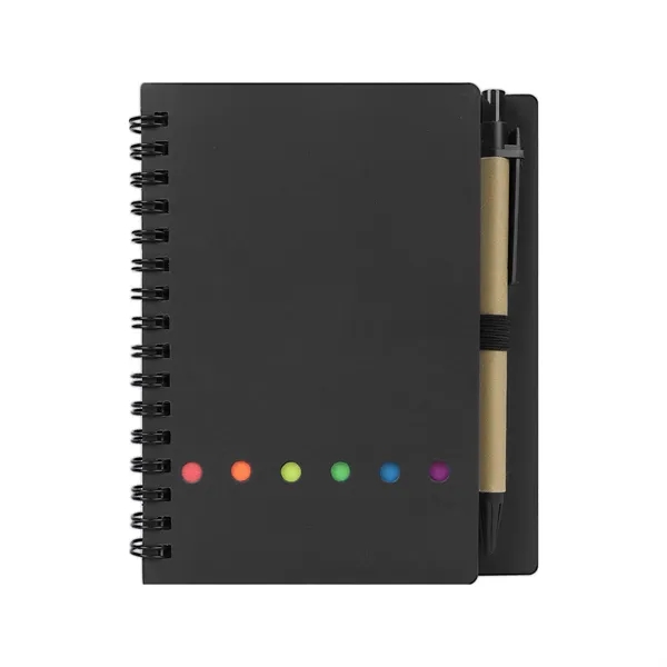 5 Day Rush Mini Kraft Spiral Notebook W/ Sticky Notes&Pen