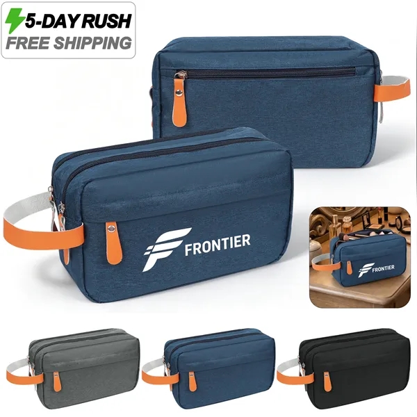 5 Day Rush Heathered Travel Toiletry Bag W/PU Handle