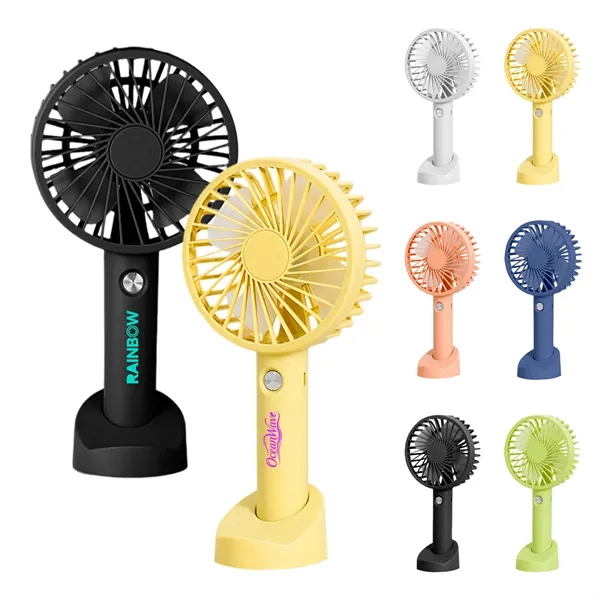 Portable USB Rechargeable Handheld Fan W/ Stand