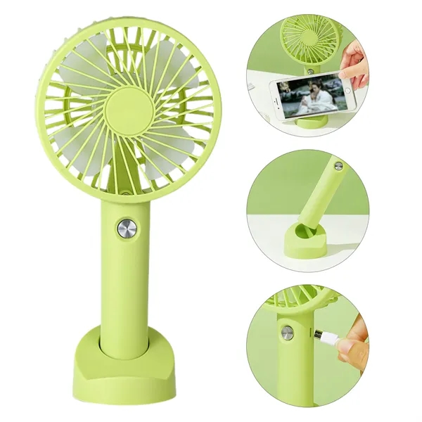 Portable USB Rechargeable Handheld Fan W/ Stand
