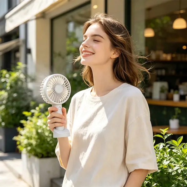 Portable USB Rechargeable Handheld Fan W/ Stand