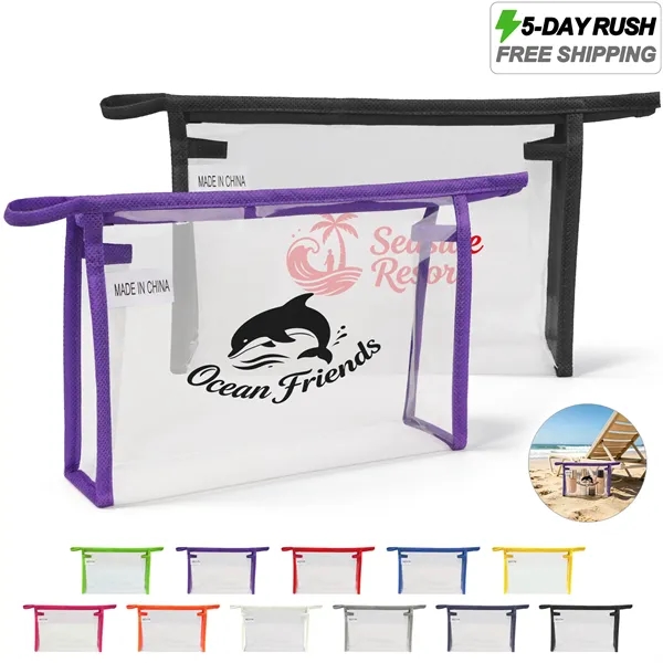 5 Day Rush Clear Travel Zippered Security Toiletry Pouch