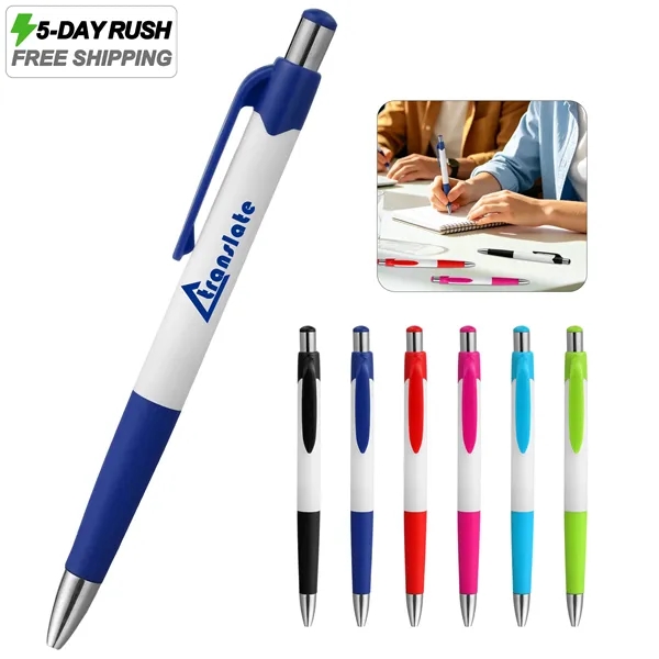 5 Day Rush 1.0mm Retractable Ballpoint Pen W/ Soft Grip