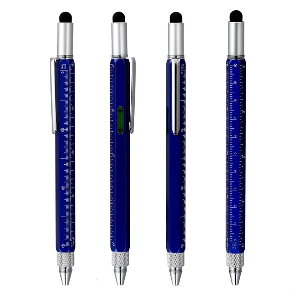 5 Day Rush 6 In 1 Multifunction Tool Pen W/ Stylus & Level