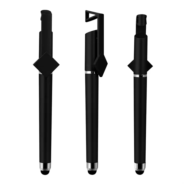 5 Day Rush 3 In 1 Plastic Gel Ink Pen W/ Stylus&Phone Stand