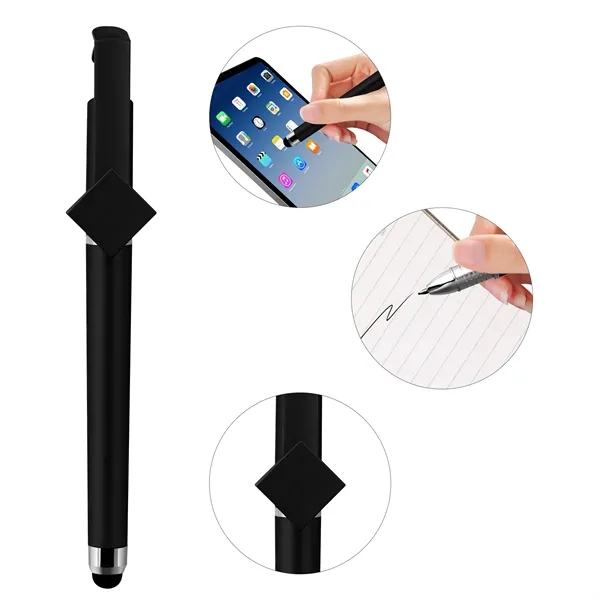 5 Day Rush 3 In 1 Plastic Gel Ink Pen W/ Stylus&Phone Stand