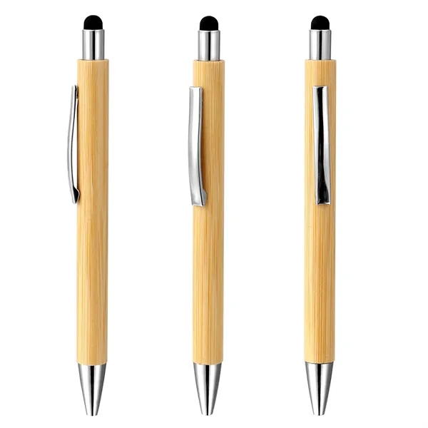 5 Day Rush 2 In 1 Bamboo Retractable Ballpoint Pen W/Stylus