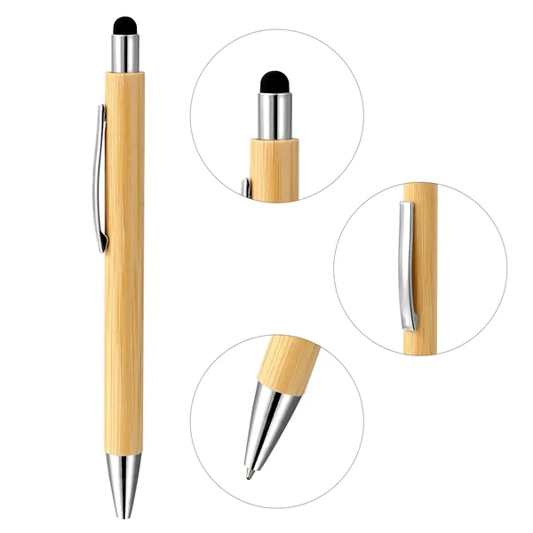 5 Day Rush 2 In 1 Bamboo Retractable Ballpoint Pen W/Stylus
