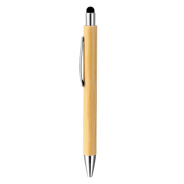 5 Day Rush 2 In 1 Bamboo Retractable Ballpoint Pen W/Stylus