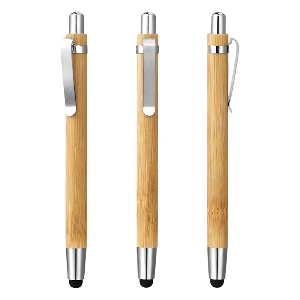 5 Day Rush 2 In 1 Bamboo Retractable Ballpoint Pen W/Stylus