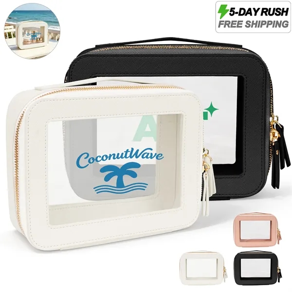 5 Day Rush Portable PU Leather Waterproof Clear Makeup Bag