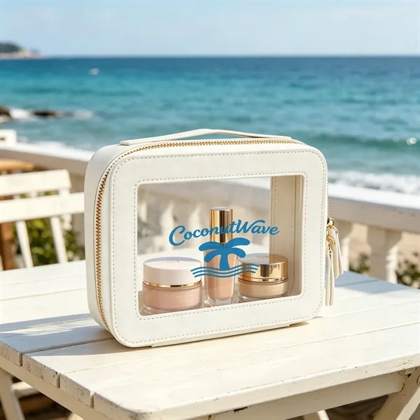 5 Day Rush Portable PU Leather Waterproof Clear Makeup Bag