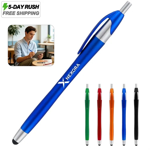 5 Day Rush 2 In 1 Retractable Ballpoint Pen W/ Stylus Tip