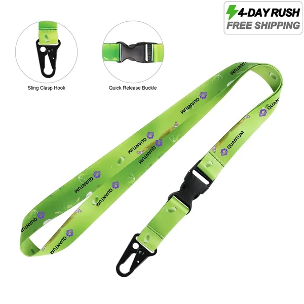 4 Day Rush 3/4" Quick Release Lanyard W/ Sling Clasp Hook