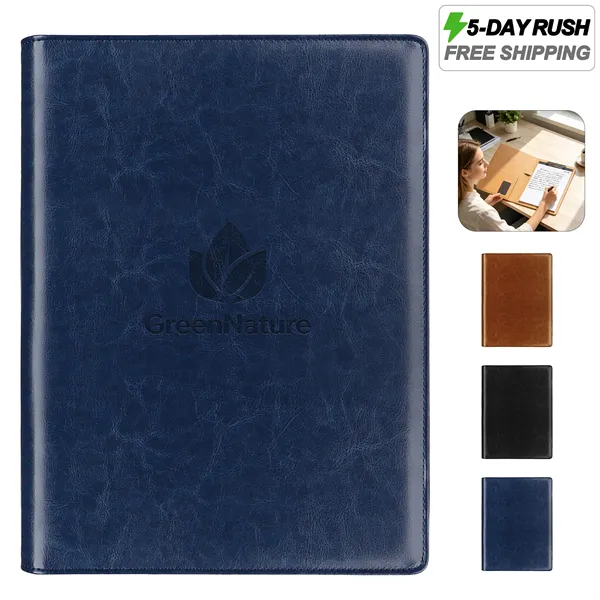 5 Day Rush PU Business Portfolio Folder W/ Clipboard & Pen
