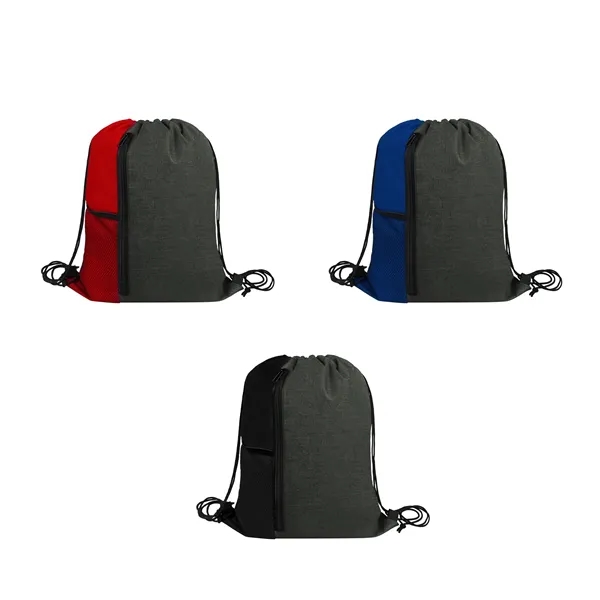 5 Day Rush Sports Drawstring Backpack W/Zipper Pocket